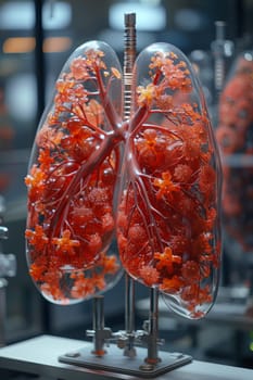 A mock-up of human Lungs. Surreal view of human respiratory organs.