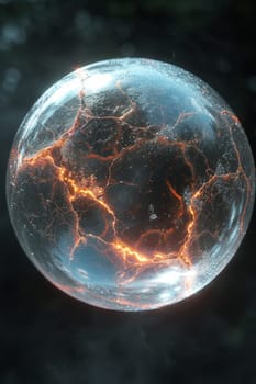 Rainbow soap bubbles in sunlight on a dark background.