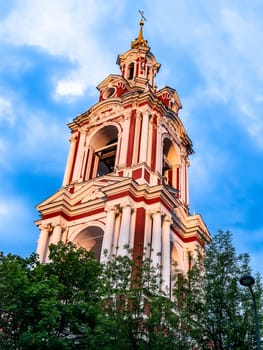 Orthodox church against the blue sky. Concept: religion, travel architecture