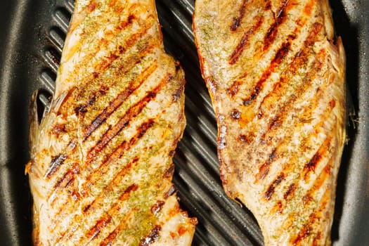 Grilled Salmon Fillets Unleashing Flavorful Melodies, close up