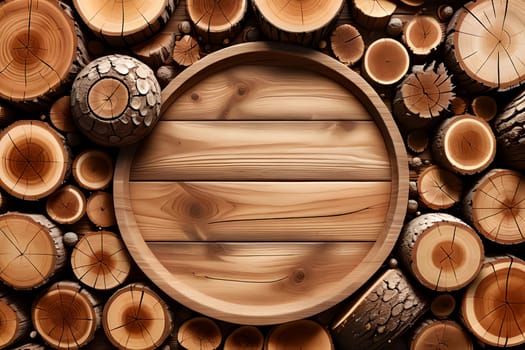 abstract background from pieces of old wood. AI generated image.