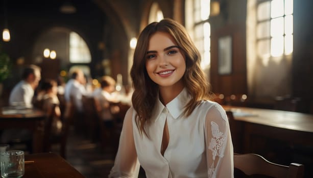 Close-up woman portrait, a beautiful girl. High quality photo