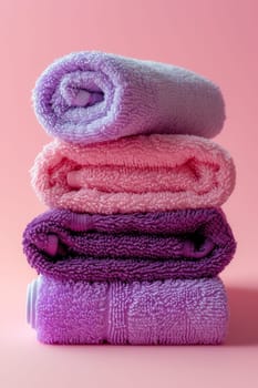 Clean Pink and purple towels.