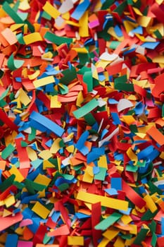 lots of festive flying colorful confetti. The concept of holidays.