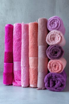 Clean Pink and purple towels.