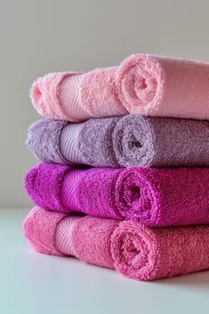 Clean Pink and purple towels.