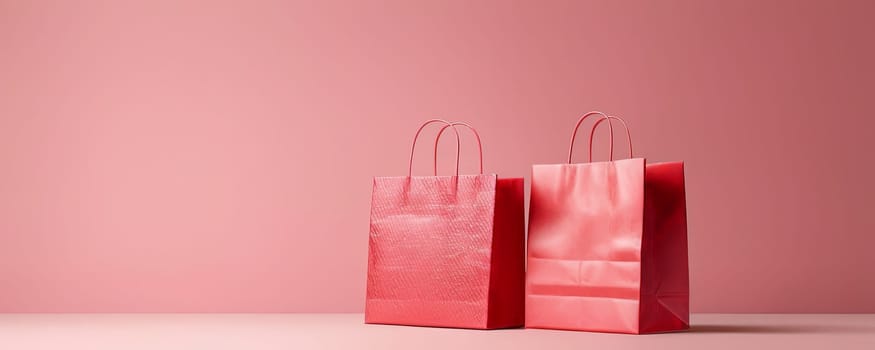 Shopping bag on backdrop with studio lighting, shopping advertisement and product placement