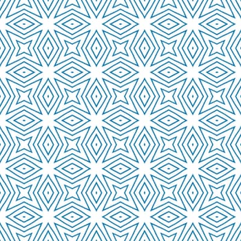 Geometric seamless pattern. Blue symmetrical kaleidoscope background. Hand drawn geometric seamless design. Textile ready grand print, swimwear fabric, wallpaper, wrapping.