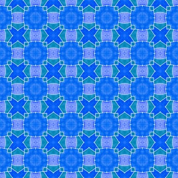 Trendy organic green border. Blue glamorous boho chic summer design. Organic tile. Textile ready eminent print, swimwear fabric, wallpaper, wrapping.