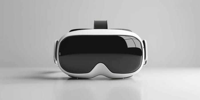 Virtual reality glasses on desk in living room. Vr glasses mockup. ai generated