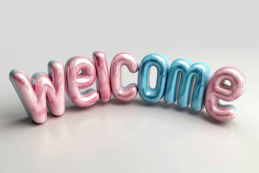 A sign with the inscription "Welcome" on a white background.