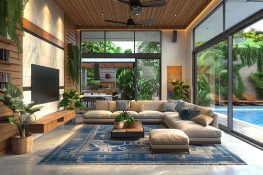 internal view of a modern living room. ai generated