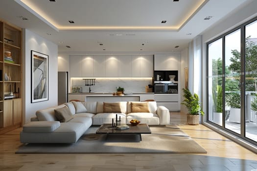 internal view of a modern living room. ai generated