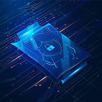 Cyber security document cover graphic for government. High quality illustration