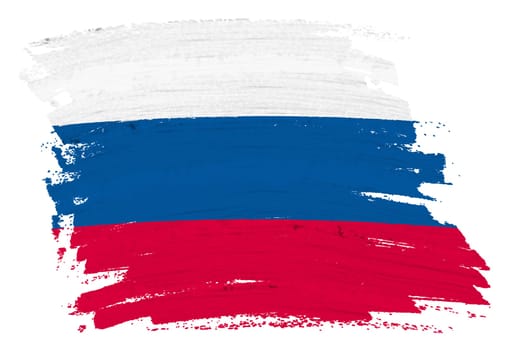 A Russia flag background paint splash brushstroke 3d illustration with clipping path