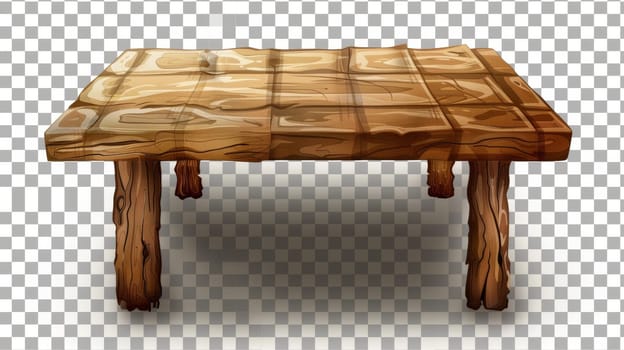 A realistic 3D modern illustration of a wooden table perspective view, made of eco-friendly wood. The top of a desk, kitchen or office is made from eco-friendly wood makes this a stylish design