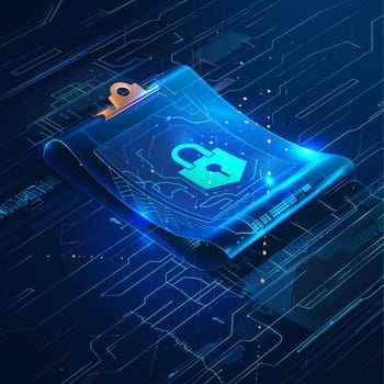 Cyber security document cover graphic for government. High quality illustration