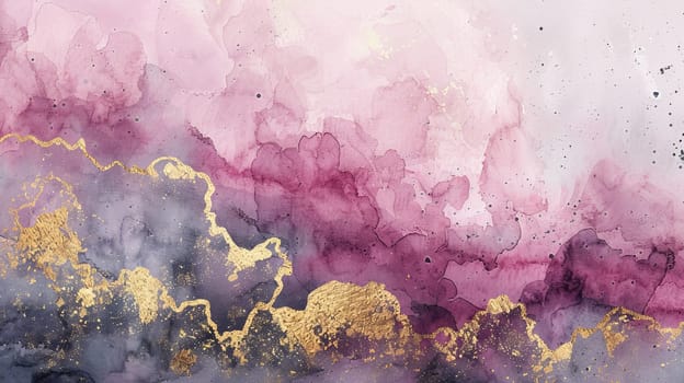 An abstract watercolor illustration with a gold texture. It would look great on a wall...