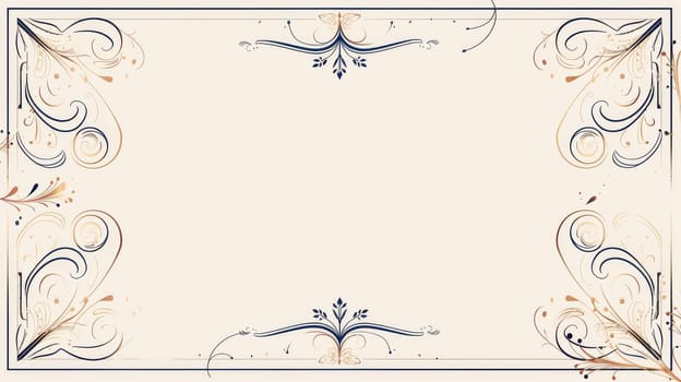 Modern illustration of a luxury wedding invitation card. Elegant art nouveau classic antique design, blue line, frame on white background. Premium illustration for galas, grand openings, and art