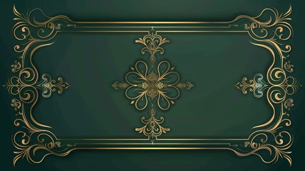 Art nouveau classic antique design on dark green background. The best illustration design for galas, grand openings, art deco events.
