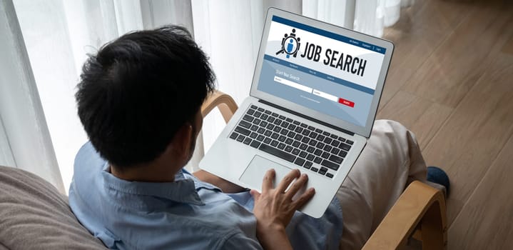 Online job search on modish website for worker to search for job opportunities on the recruitment internet network