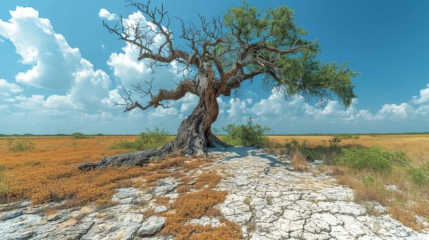 A lonely tree in autumn.