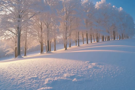 Natural winter landscape. A beautiful winter place in nature.