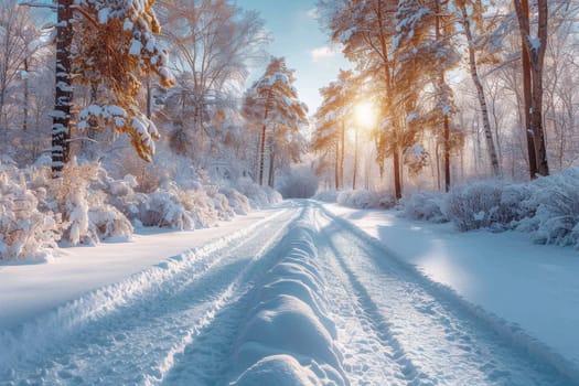 Natural winter landscape. A beautiful winter place in nature.