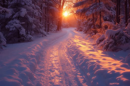 Natural winter landscape. A beautiful winter place in nature.
