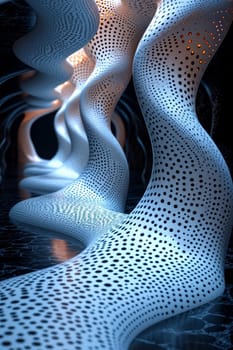 Three-dimensional abstraction with a pattern. 3d illustration.