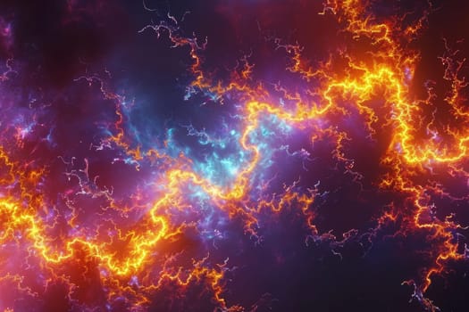 an abstract fantasy lightning bolt . 3d illustration.