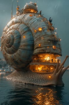 Magic Snail with a lot of little houses
