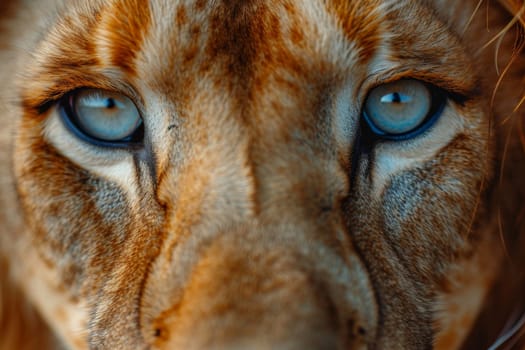 Portrait of a lion's muzzle in close-up. The Lion's head.