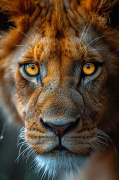 Portrait of a lion's muzzle in close-up. The Lion's head.