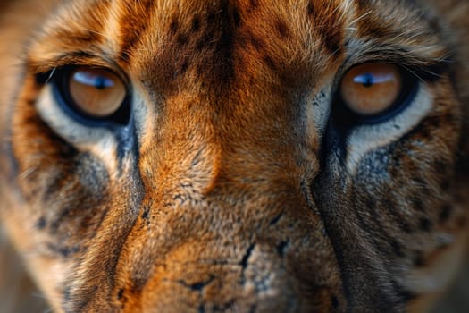 Portrait of a lion's muzzle in close-up. The Lion's head.