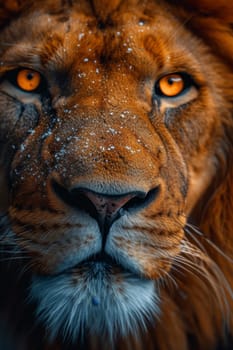 Portrait of a lion's muzzle in close-up. The Lion's head.