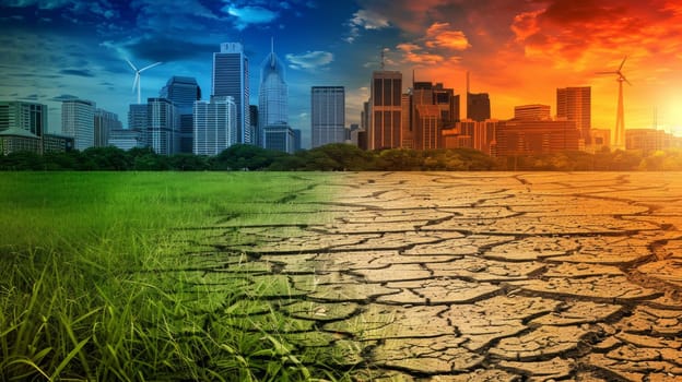 Global warming concept image showing the effect of environment climate change.