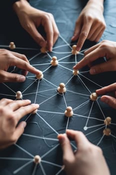 the social network community team. The concept of connections between people.