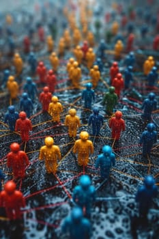 the social network community team. The concept of connections between people.