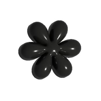 3D black flower geometrical shape illustration