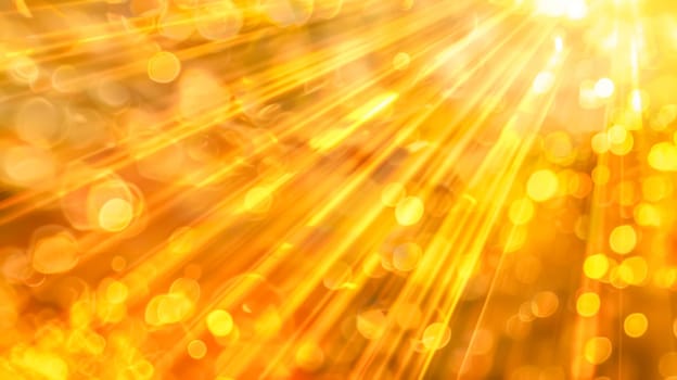 Warm golden abstract light streaks with bokeh effect for backgrounds