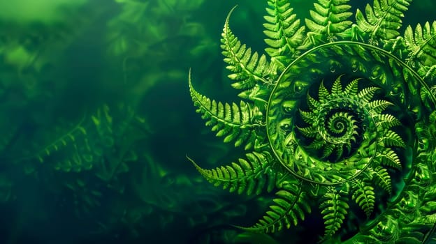 Lush green ferns with a natural fractal pattern, embodying the beauty of mathematical precision in flora