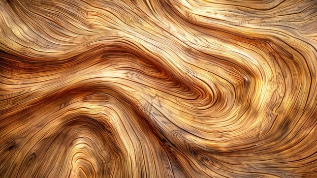 Detailed high resolution macro photography of swirling wood grain texture. A seamless and organic wooden pattern with warm tones and earthy colors