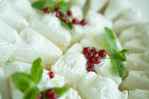 French vanilla meringue cookies. Macro with shallow dof.