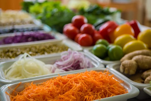 Assortment of fresh vegetables close up. Food background