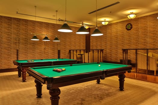 nice billiards room in a billiards club