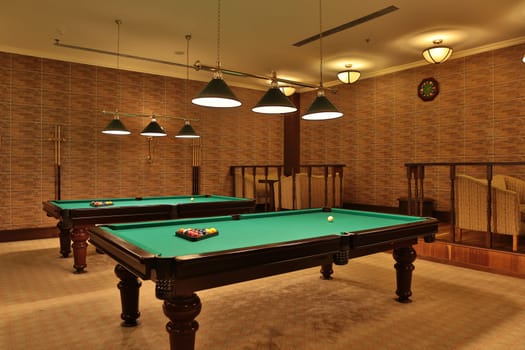 nice billiards room in a billiards club