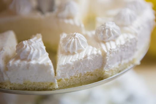 French vanilla meringue cookies. Macro with shallow dof.