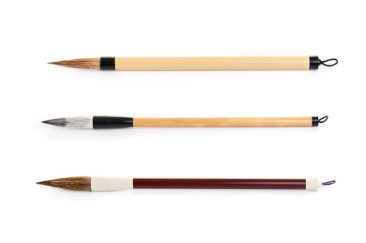 traditional writing brush isolated on white background, Japanese writing brush, Chinese writing brush