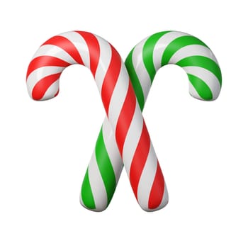 3d Christmas candy cane icon. minimal decorative festive conical shape tree. New Year's holiday decor. 3d design element In cartoon style. Icon isolated on white background. 3d illustration.